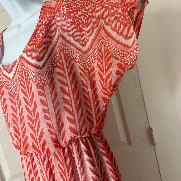 Orange and White Patterned Dress - Picture 3 of 6